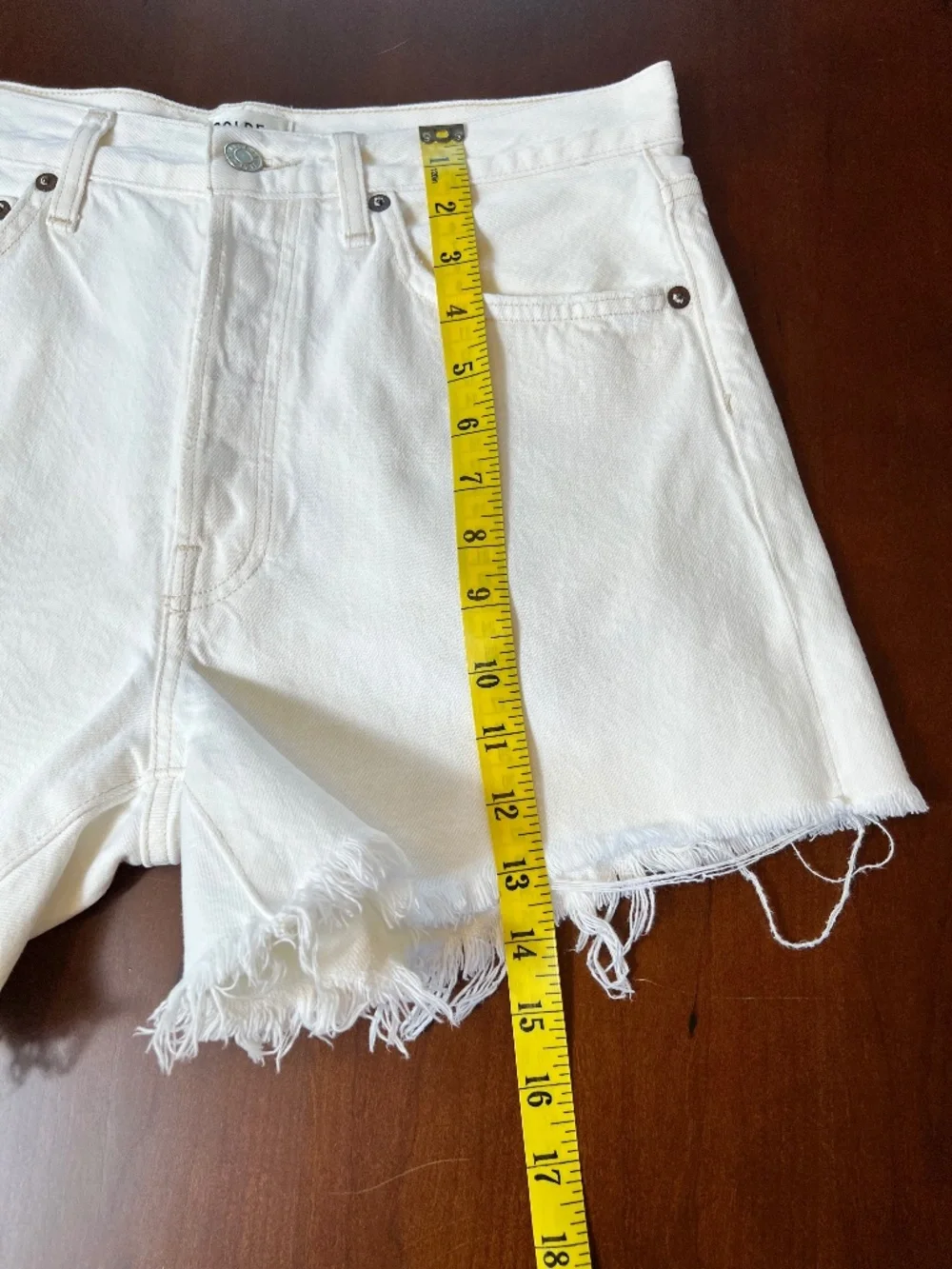 Agolde Parker Long Distressed Denim Cut-Off Shorts